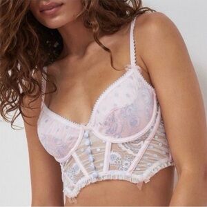 For Love And Lemons Foil Rose Bustier